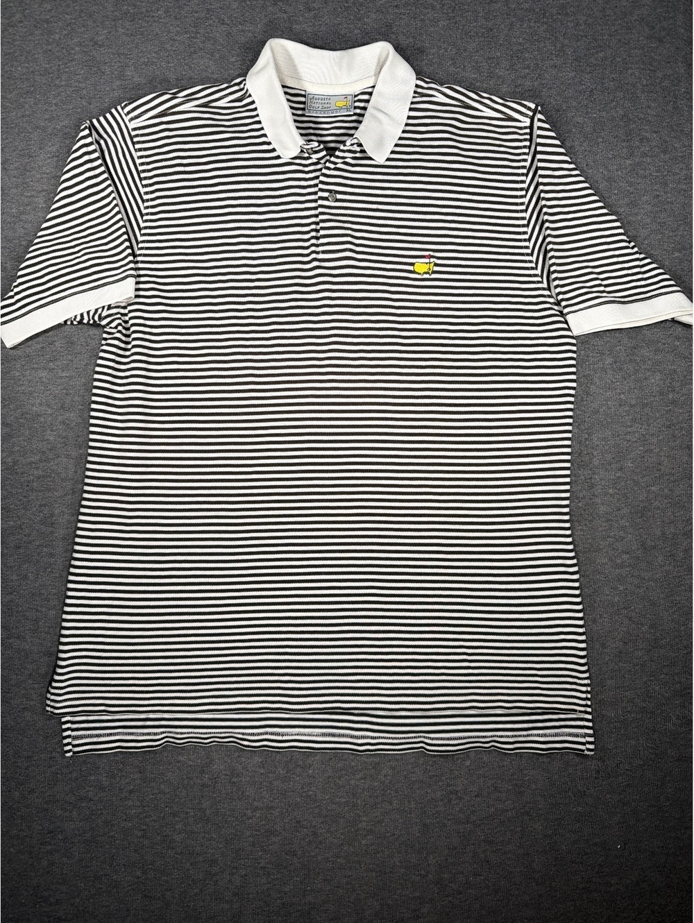 Slazenger Augusta National Golf Shop Black and White Striped Men's Polo Shirt XL